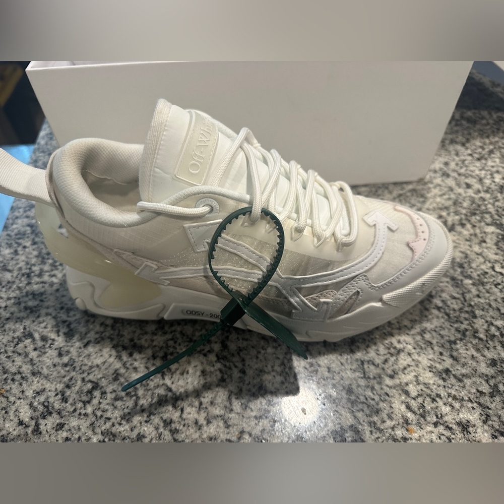 Off-White Ivory Sneakers with Signature Design